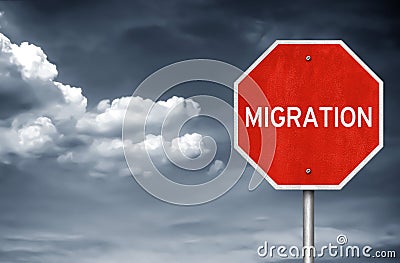 Illegale Migration stoppen Stock Photo