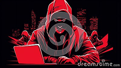 Illicit Hacker, Cyber crime, cyber security, generative AI Stock Photo
