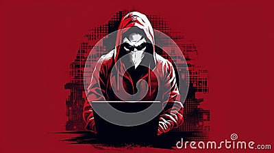 Illicit Hacker, Cyber crime, cyber security, generative AI Stock Photo