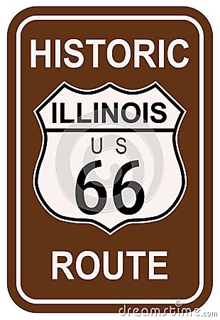 Illinois Historic Route 66 Vector Illustration