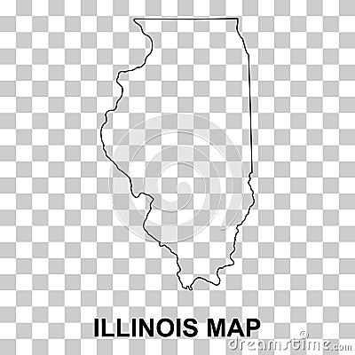 Illinois map shape, united states of america. Flat concept icon symbol vector illustration Vector Illustration