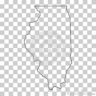 Illinois map shape, united states of america. Flat concept icon symbol vector illustration Vector Illustration