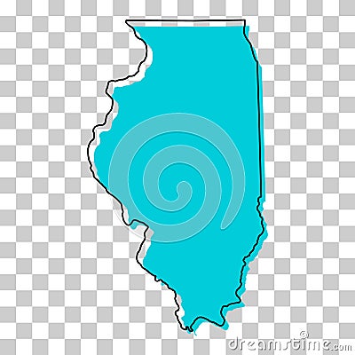 Illinois map shape, united states of america. Flat concept icon symbol vector illustration Vector Illustration