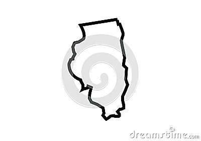 Illinois outline map state shape Vector Illustration