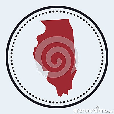 Illinois round stamp. Vector Illustration