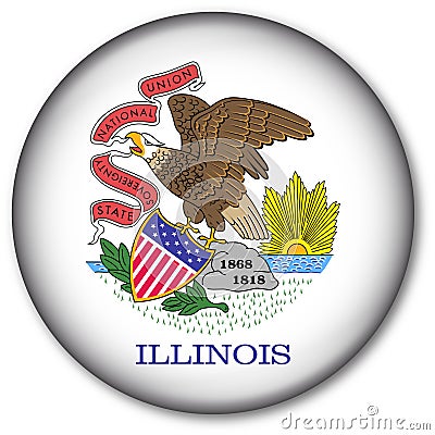 Illinois State Flag Button Stock Photo