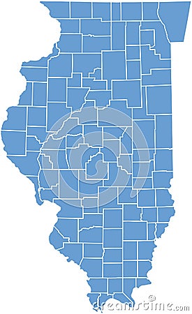 Illinois State map Vector Illustration
