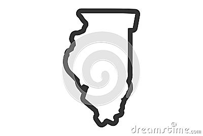 Illinois outline symbol. US state map. Vector illustration Vector Illustration