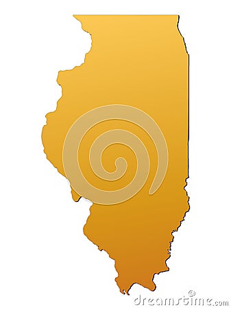 Illinois (USA) map Stock Photo