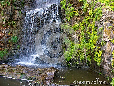 Illinois Waterfall Landscape Freeport Stock Photo