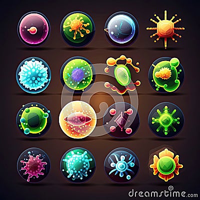 illness virus bacteria ai generated Cartoon Illustration