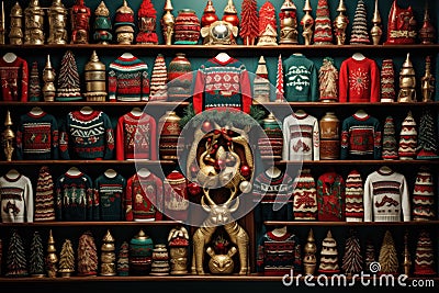 Ugly Christmas Sweaters - Generative AI Stock Photo