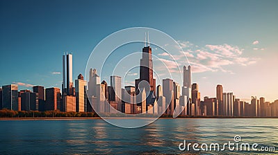 Illuminate your space with the radiance of the city's future Stock Photo