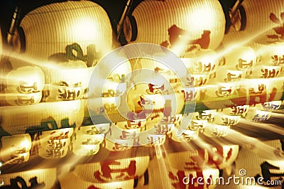 Illuminated Chinese lanterns Editorial Stock Photo