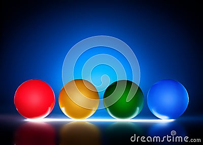 Illuminated color plastic balls Stock Photo