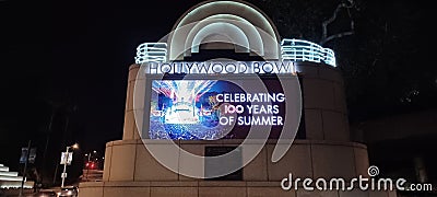 Hollywood Bowl illuminated marquee Editorial Stock Photo