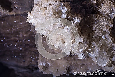 Illuminated gypsum crystals Stock Photo