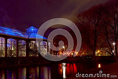 Illuminated house,light festival Amsterdam,Holland Stock Photo