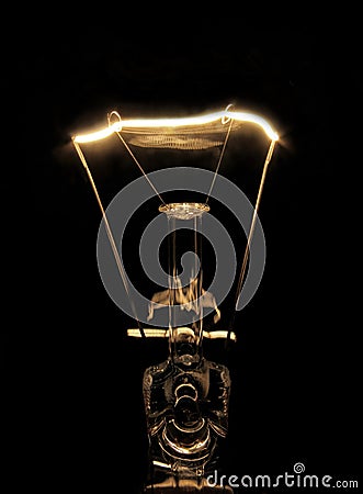 Illuminated light bulb Stock Photo