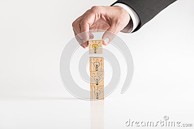 Conceptual of bright ideas and success Stock Photo