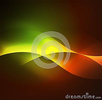 Illuminated neon waves Vector Illustration