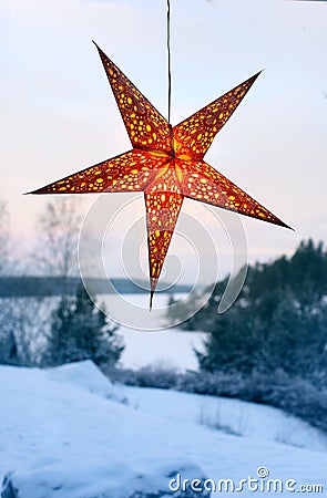 Illuminated night star Stock Photo