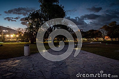 Illuminated path in Galileo Galilei planetarium in Buenos Aires Editorial Stock Photo