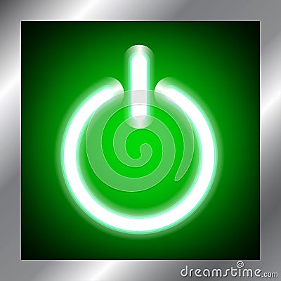 Illuminated Pushbutton Switch. symbol, pushbutton. Electrical Switches Power symbol Push-button Stock Photo