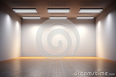 Illuminated simplicity 3D rendered empty room with captivating top light Stock Photo