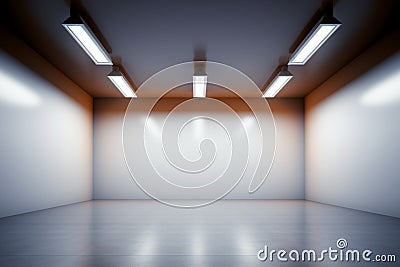 Illuminated simplicity 3D rendered empty room with captivating top light Stock Photo