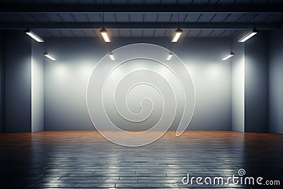 Illuminated simplicity 3D rendered empty room with captivating top light Stock Photo