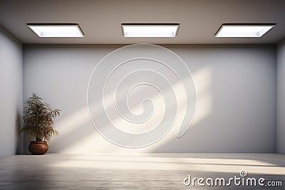 Illuminated simplicity 3D rendered empty room with captivating top light Stock Photo