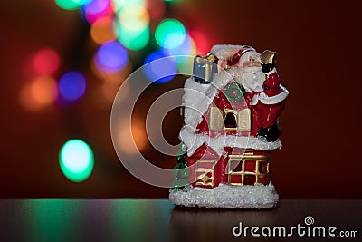 Illuminated Snowman doll Stock Photo