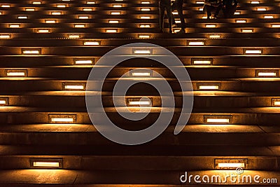 Illuminated stairs at National War Memorial, New Delhi Stock Photo