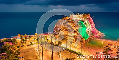 Illuminated summer scene of east coast of Calabria. Stock Photo