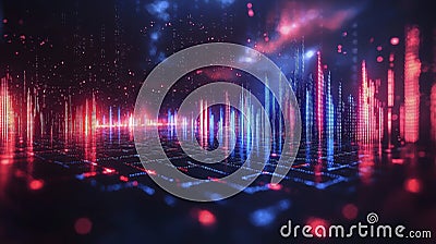 Illuminating Data Points in Abstract Sphere Stock Photo