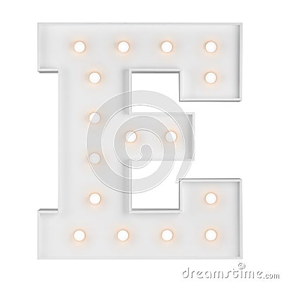 Illuminating E letter Stock Photo