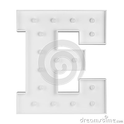 Illuminating E letter Stock Photo