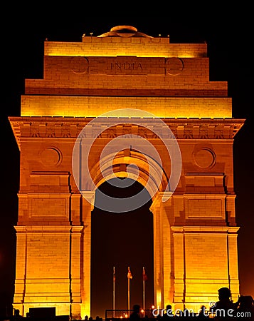 Illuminating india gate Stock Photo