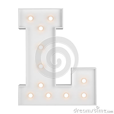 Illuminating L letter Stock Photo