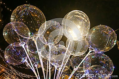 Illuminating led baloons Stock Photo