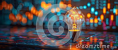 Illuminating Market Insights: The Intersection of Innovation and Analysis. Concept Market Trends, Stock Photo