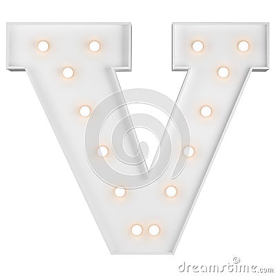 Illuminating V letter Stock Photo