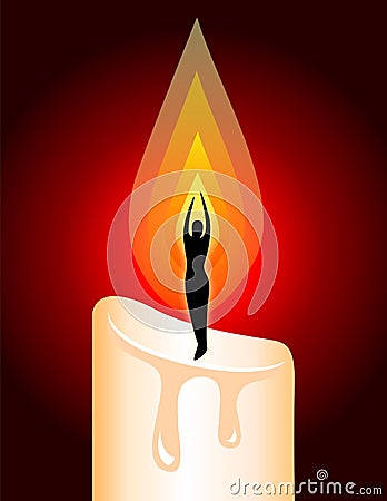 Illumination Meditation Candle/ai Cartoon Illustration
