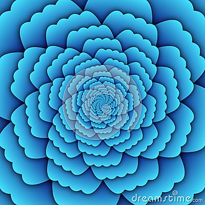 Illusion art abstract flower mandala decorative pattern sky blue background square Stock Photo