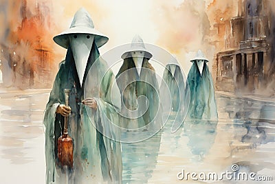Illusory mirage phantoms, deceiving travelers with their tantalizing visions - Generative AI Stock Photo