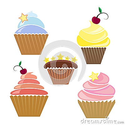 Illusration of cupcakes Vector Illustration