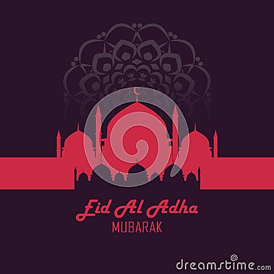 Illusrtration vector graphic of Happy Eid Al-Adha greeting cards with a minimalist and neat design. Good for people who are Vector Illustration