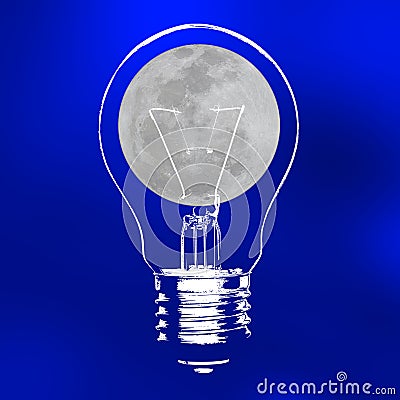 Illustartion of moonlight icon OVER BLUE Stock Photo