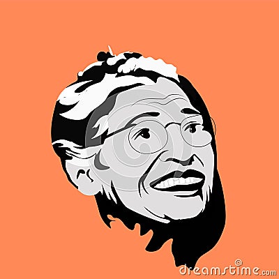 Illustraion of Rosa Louise McCauley Parks, an American activist in the civil rights movement and Montgomery bus boycott Vector Illustration